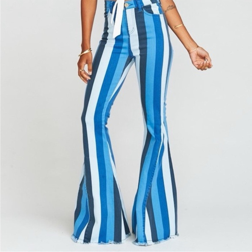 Show Mw Your MuMu Striped Flare Jeans Size 25
